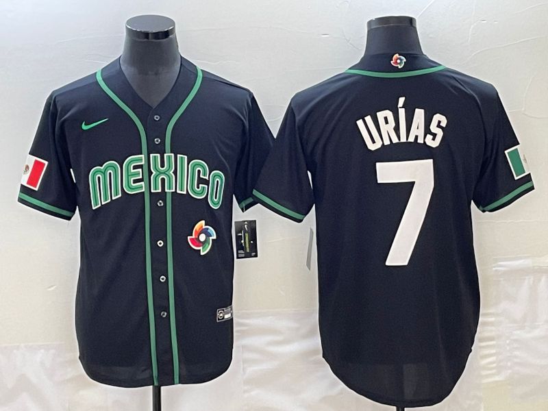 Men 2023 World Cub Mexico #7 Urias Black Nike MLB Jersey24